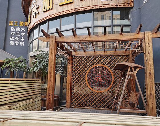 防腐木花架